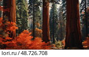 forest sequoia trees ai generated. Стоковое AI-изображение, AI-художник Vectorwin / Фотобанк Лори