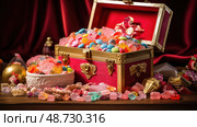 candies surprise box ai generated. Стоковое AI-изображение, AI-художник Vectorwin / Фотобанк Лори