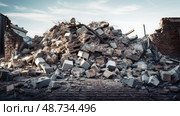 debris demolition wall ai generated. Стоковое AI-изображение, AI-художник Vectorwin / Фотобанк Лори