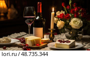 cles red wine and food ai generated. Стоковое AI-изображение, AI-художник Vectorwin / Фотобанк Лори