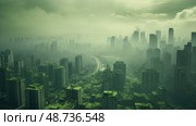 urban green haze ai generated. Стоковое AI-изображение, AI-художник Vectorwin / Фотобанк Лори
