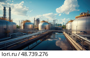 purification industrial water treatment ai generated. Стоковое AI-изображение, AI-художник Vectorwin / Фотобанк Лори