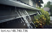 protection new house gutter ai generated. Стоковое AI-изображение, AI-художник Vectorwin / Фотобанк Лори