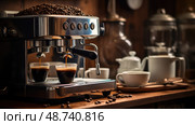 frothing appliances kitchen ai generated. Стоковое AI-изображение, AI-художник Vectorwin / Фотобанк Лори