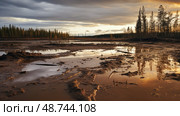 cloudy muddy water ai generated. Стоковое AI-изображение, AI-художник Vectorwin / Фотобанк Лори