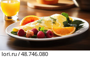 fresh egg white omlet ai generated. Стоковое AI-изображение, AI-художник Vectorwin / Фотобанк Лори