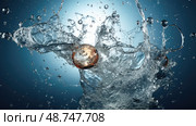 sparklg air bubbles in water ai generated. Стоковое AI-изображение, AI-художник Vectorwin / Фотобанк Лори