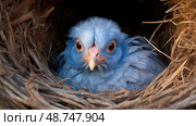 feathers blue chicken ai generated. Стоковое AI-изображение, AI-художник Vectorwin / Фотобанк Лори