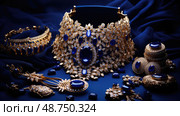 opulence gold royal blue background ai generated. Стоковое AI-изображение, AI-художник Vectorwin / Фотобанк Лори