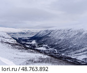 Best of minimalism, view above mountains Norway, Troms aria in winter (2020 год). Стоковое фото, фотограф Tamara Sushko / Фотобанк Лори