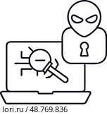 Атака кейлоггера: векторные иконки для безопасности. Стоковое AI-изображение, AI-художник Ольга Березина / Фотобанк Лори