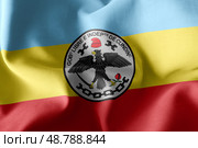 3D illustration flag of Cundinamarca is a region of Colombia. Wa. Стоковое фото, фотограф Максим Гребешков / Фотобанк Лори