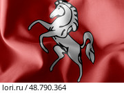 3D illustration flag of Kent is a county of England. Стоковое фото, фотограф Максим Гребешков / Фотобанк Лори