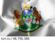 3D illustration flag of KwaZulu-Natal is a region of South Afric. Стоковое фото, фотограф Максим Гребешков / Фотобанк Лори