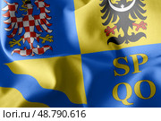 3D illustration flag of Olomouc is a region of Czech Republic. Стоковое фото, фотограф Максим Гребешков / Фотобанк Лори