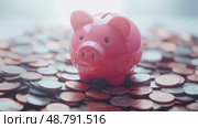 savings pink piggybank ai generated. Стоковое AI-изображение, AI-художник Vectorwin / Фотобанк Лори