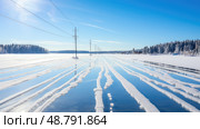 surface powerlines winter ai generated. Стоковое AI-изображение, AI-художник Vectorwin / Фотобанк Лори