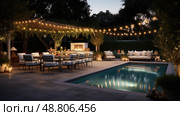 glow summer pool party ai generated. Стоковое AI-изображение, AI-художник Vectorwin / Фотобанк Лори