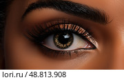 feminine lashes black girl ai generated. Стоковое AI-изображение, AI-художник Vectorwin / Фотобанк Лори