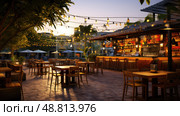 patio beer and tacos ai generated. Стоковое AI-изображение, AI-художник Vectorwin / Фотобанк Лори