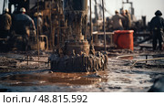 mud drilling oil well ai generated. Стоковое AI-изображение, AI-художник Vectorwin / Фотобанк Лори