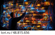 photograph electrician light ai generated. Стоковое AI-изображение, AI-художник Vectorwin / Фотобанк Лори