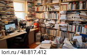 packed clutter office ai generated. Стоковое AI-изображение, AI-художник Vectorwin / Фотобанк Лори