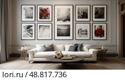 elegnce frames on a wall ai generated. Стоковое AI-изображение, AI-художник Vectorwin / Фотобанк Лори