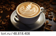 velvety latte texture ai generated. Стоковое AI-изображение, AI-художник Vectorwin / Фотобанк Лори