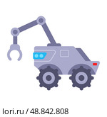 Ground lunar rover with claw. research equipment. scientific drone. Стоковая иллюстрация, иллюстратор Вячеслав Беспутин / Фотобанк Лори