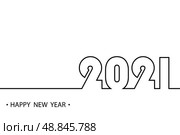 Happy New Year 2021 text design logo. Vector illustration. Стоковая иллюстрация, иллюстратор Максим Гребешков / Фотобанк Лори