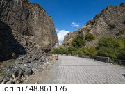 Basalt columns in Garni Gorge, Armenia. Стоковое фото, фотограф Юлия Белоусова / Фотобанк Лори