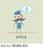 police think about the money. Стоковая иллюстрация, агентство Ingram Publishing / Фотобанк Лори