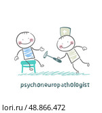psychoneuropathologist   check the patient&#39;s nerves. Стоковая иллюстрация, агентство Ingram Publishing / Фотобанк Лори