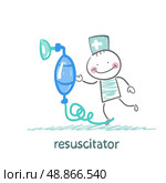 resuscitation with oxygen mask. Стоковая иллюстрация, агентство Ingram Publishing / Фотобанк Лори