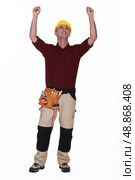 Tradesman rejoicing. Стоковое фото, агентство Ingram Publishing / Фотобанк Лори