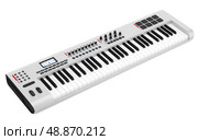 gray synthesizer isolated on white background. Стоковое фото, агентство Ingram Publishing / Фотобанк Лори