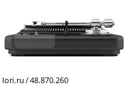 black turntable isolated on white background. Стоковое фото, агентство Ingram Publishing / Фотобанк Лори