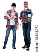 Male and female decorators. Стоковое фото, агентство Ingram Publishing / Фотобанк Лори