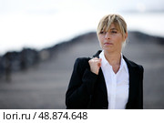 Portrait of an uncertain woman. Стоковое фото, агентство Ingram Publishing / Фотобанк Лори