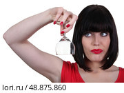 Woman with an empty wine glass. Стоковое фото, агентство Ingram Publishing / Фотобанк Лори