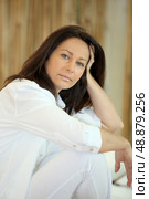 A tired-looking woman. Стоковое фото, агентство Ingram Publishing / Фотобанк Лори