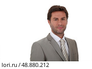 Man wearing suite white background. Стоковое фото, агентство Ingram Publishing / Фотобанк Лори
