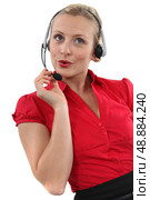 A chirpy receptionist. Стоковое фото, агентство Ingram Publishing / Фотобанк Лори