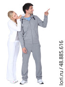 Couple in tracksuit. Стоковое фото, агентство Ingram Publishing / Фотобанк Лори