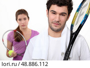 A tennis duo. Стоковое фото, агентство Ingram Publishing / Фотобанк Лори