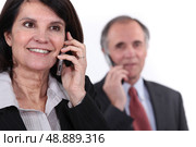 mature couple on the phone. Стоковое фото, агентство Ingram Publishing / Фотобанк Лори
