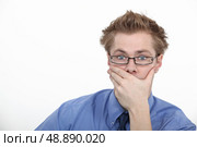 Man staring in astonishment. Стоковое фото, агентство Ingram Publishing / Фотобанк Лори
