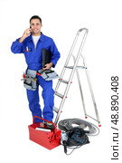 Electrician equipped. Стоковое фото, агентство Ingram Publishing / Фотобанк Лори