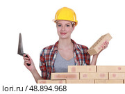 Female mason. Стоковое фото, агентство Ingram Publishing / Фотобанк Лори